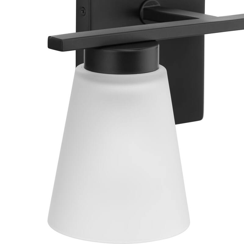Tanner Collection Two-Light Matte Black Transitional Vanity Light - 13 in x 6.5 in x 7.12 in