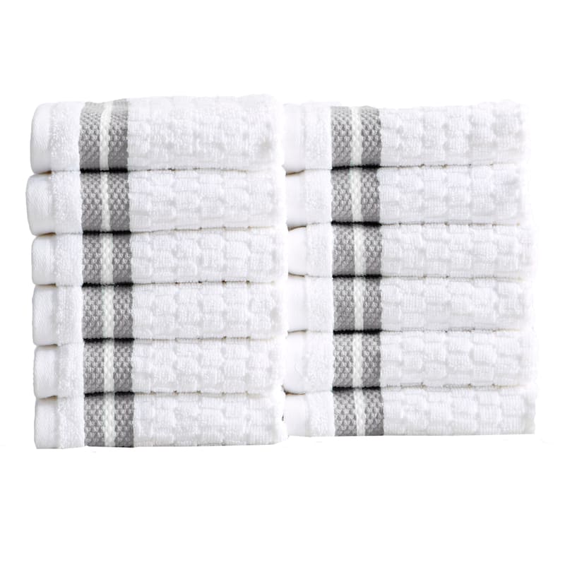 Luxurious Cotton Textured & Detailed Stripes Towel Set