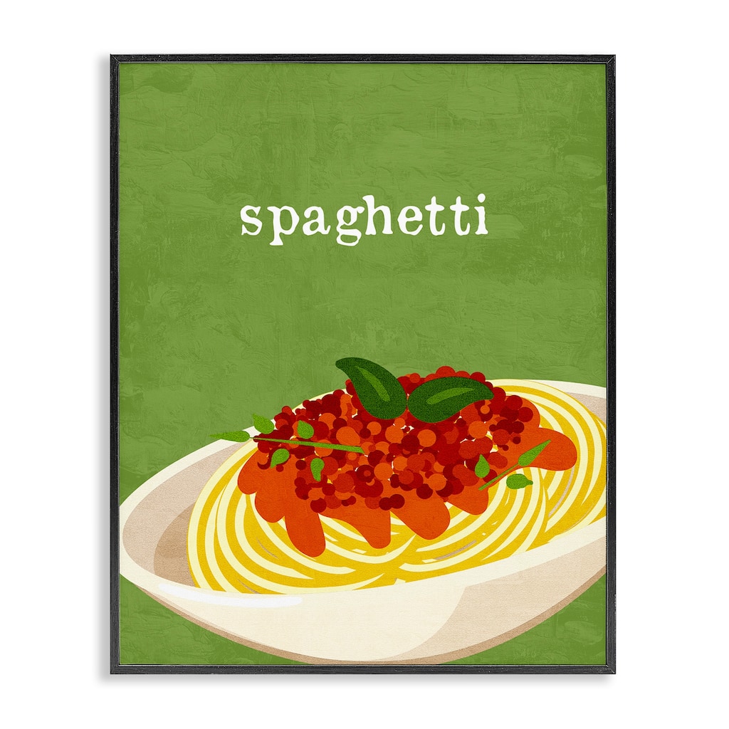 Stupell Spaghetti Italian Cuisine Framed Giclee Art Design By Kim Allen