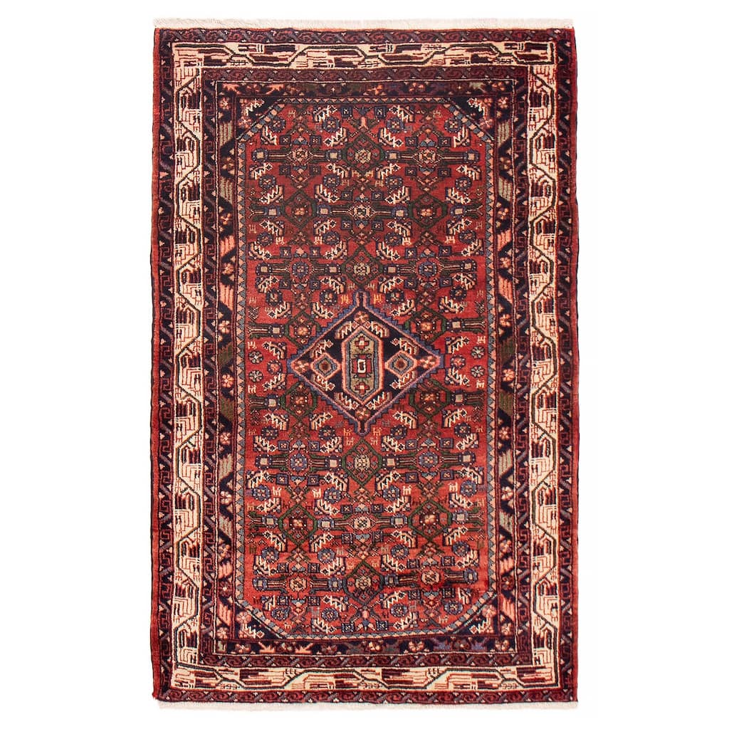 ECARPETGALLERY Hand-knotted Andelz Red Wool Rug - 3'5 x 5'4