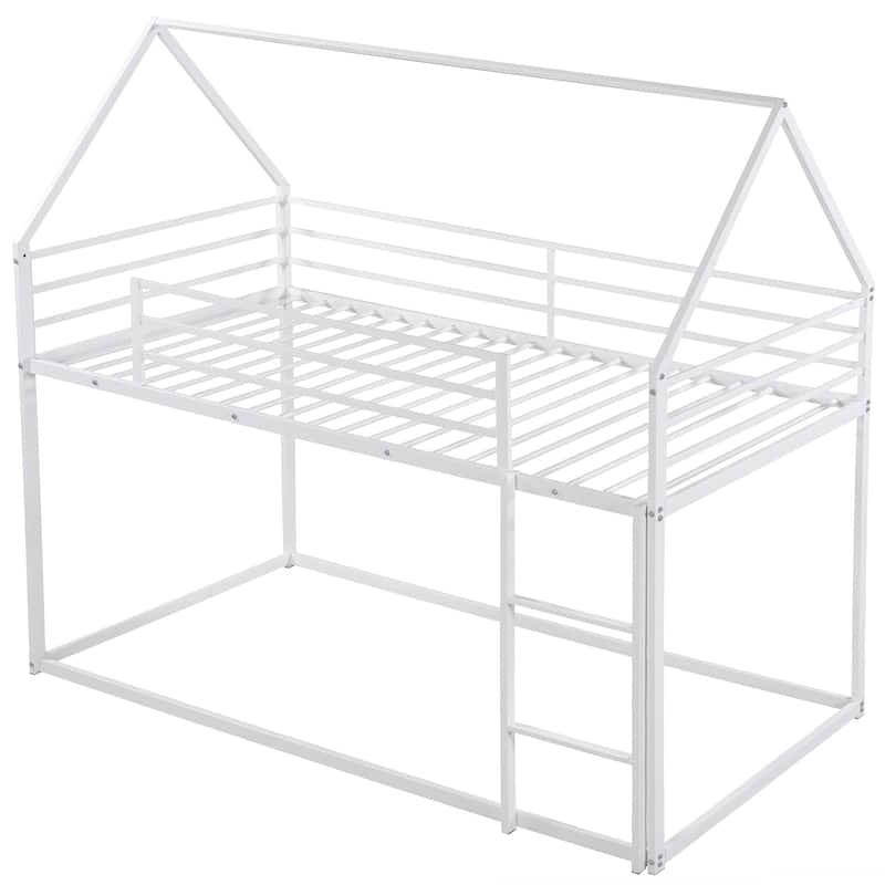 House Bunk Bed with Built-In Ladder