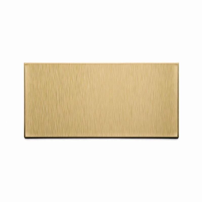 Aspect Peel and Stick Backsplash 3in x 6in Brushed Champagne Short Grain Metal Tile 15 Sq Ft Kit - 3in x 6in Sample - Champagne