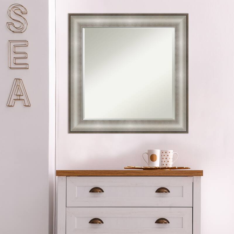 Beveled Wall Mirror - Imperial Pewter Black Frame