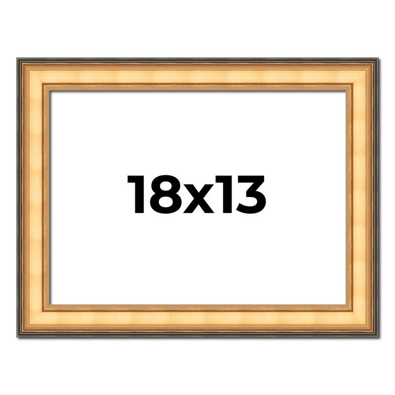 18x13 Frame Gold Plein Aire Solid Wood Picture Frame Width 2 Inches |