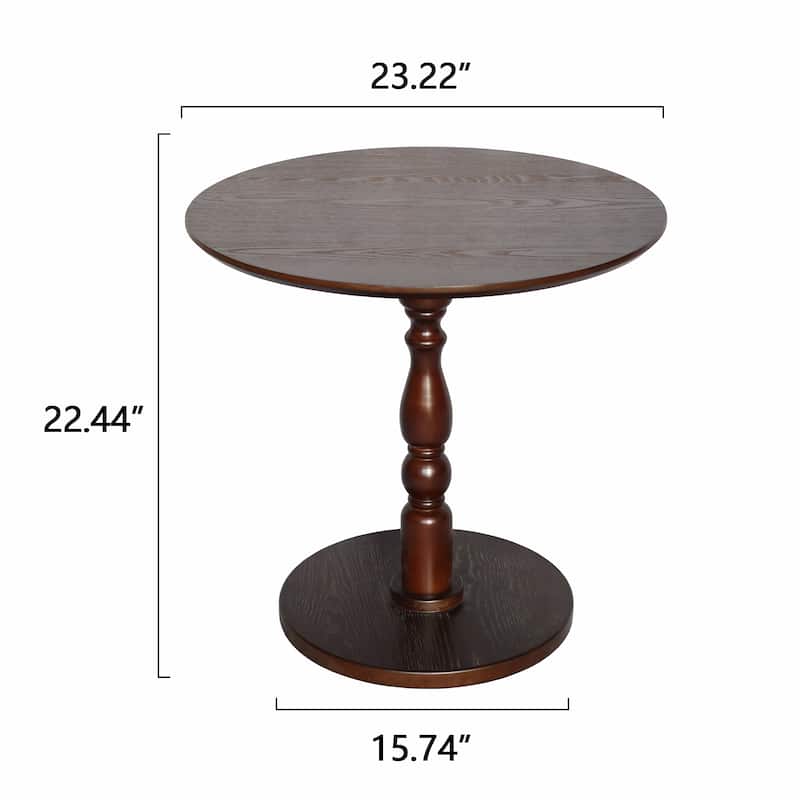 23''Accent Round Table,Round Side Table, Small Table for Small Spaces,Modern Accent Nightstand with Solid Wood Leg