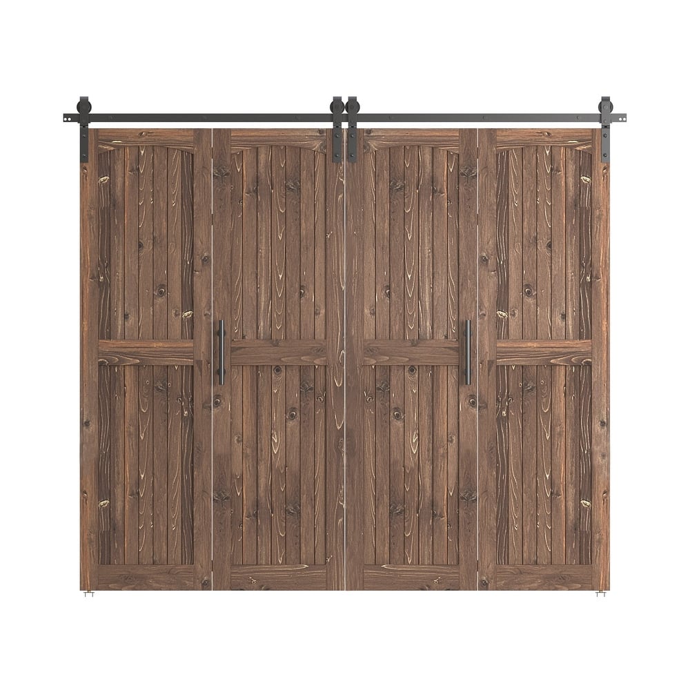 Coast Sequoia Arch Top 30in./36in./48in./60in./72in./96in. x 84in. Knotty Pine Wood Unfinished Bi-Fold Door With Hardware Kit