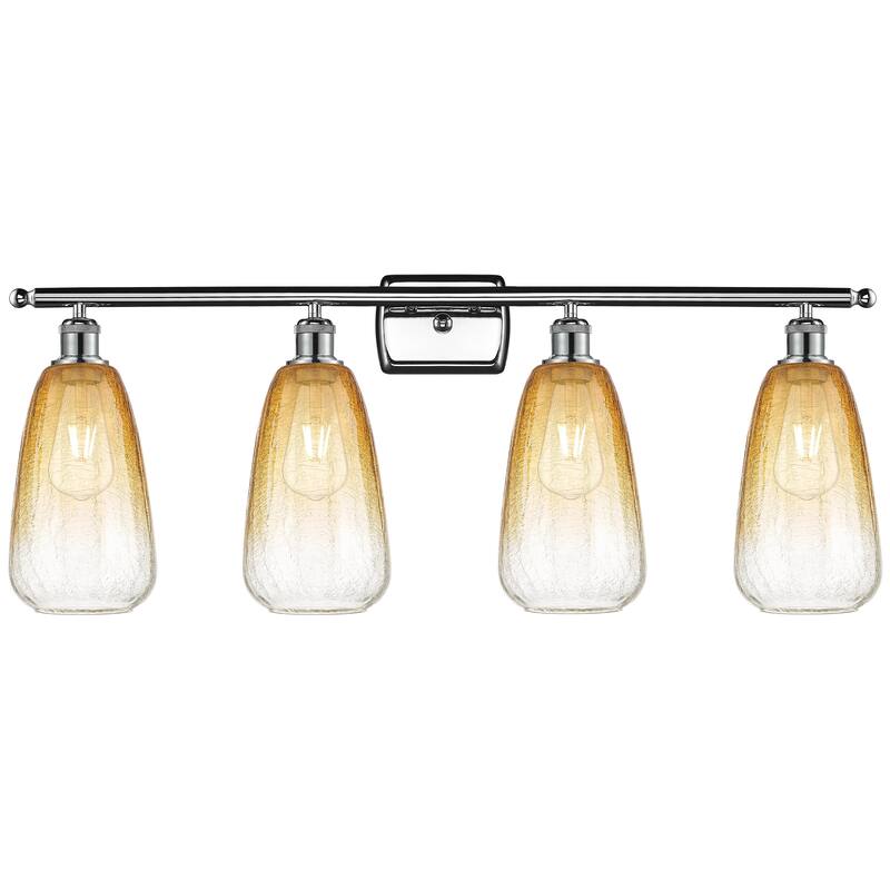 Innovations Lighting Endless Possibilities Ballston - Brookhaven Almond - 4 Light 36" Bath Vanity Light - Polished Chrome/Amber