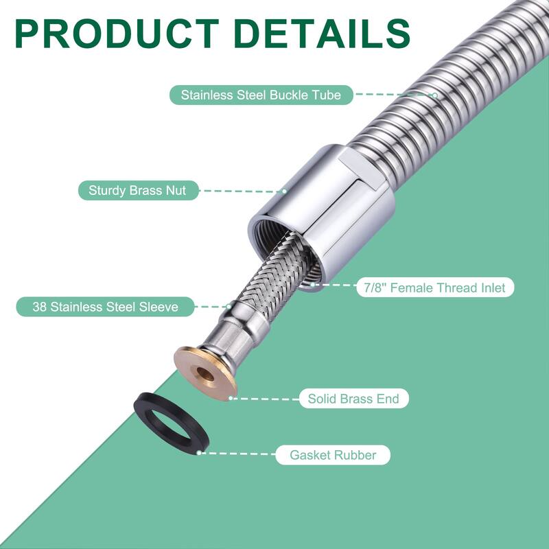 WOWOW Pre-Rinse Stainless Steel Hose for Commercial Sink Faucet