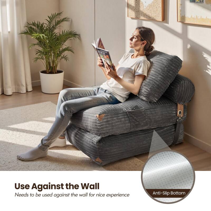 OVIOS Corduroy & Plush Foldable ​Sleeper Sofa
