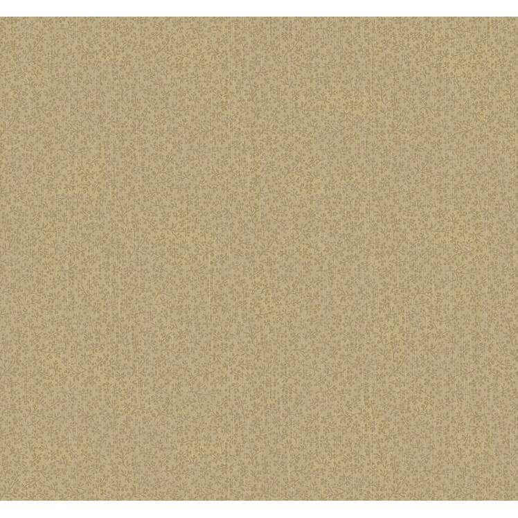 Seabrook Designs Thoreau Mini Floral Unpasted Wallpaper - 27 in. W x 27 ft. L - Metallic Khaki & Dune