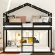 preview thumbnail 16 of 26, Twin over Twin Pine Bunk Bed with Tent