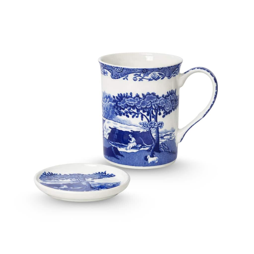 Spode Blue Italian Mug and Coaster Set