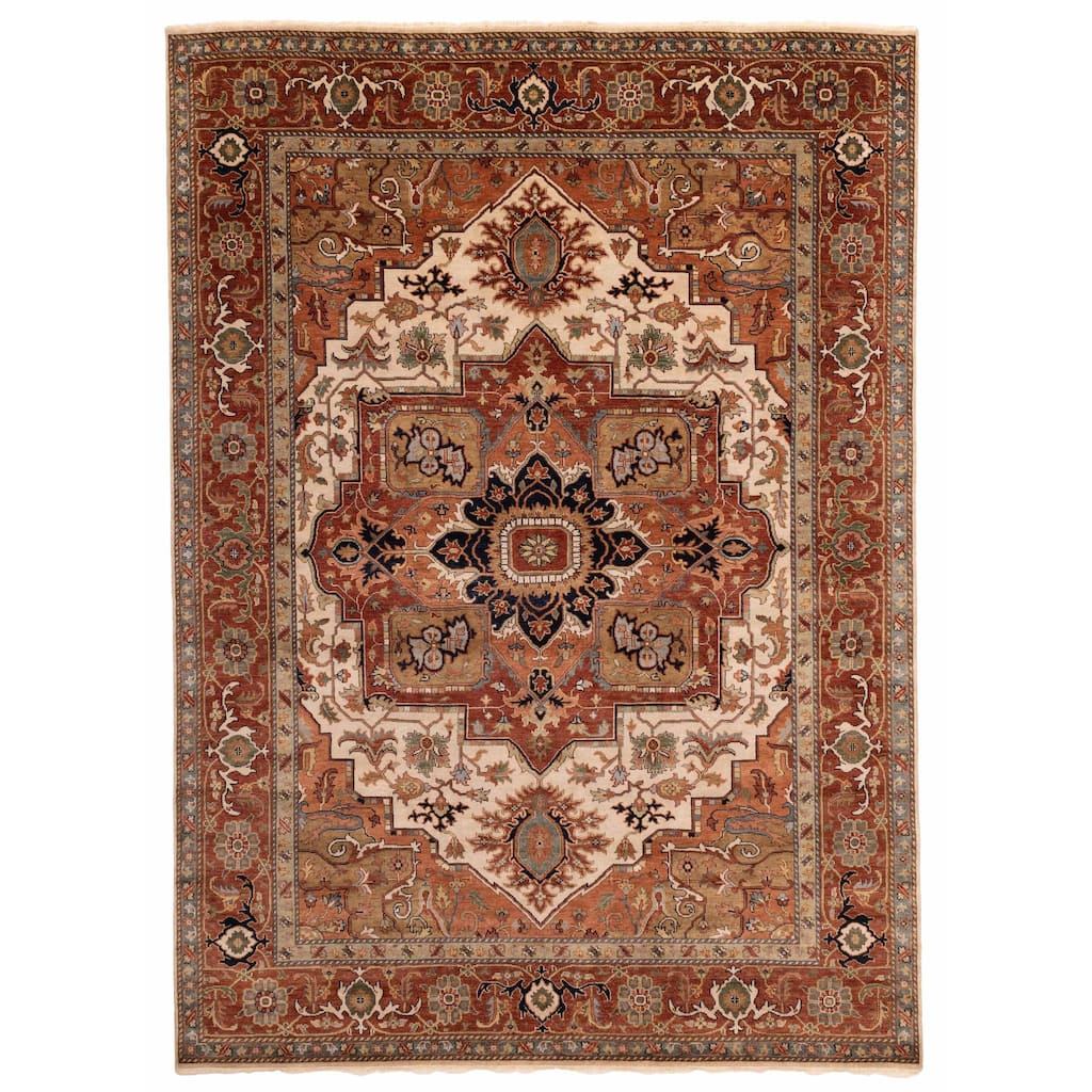ECARPETGALLERY Hand-knotted Jules Sultane Ivory Wool Rug - 8'10 x 12'1