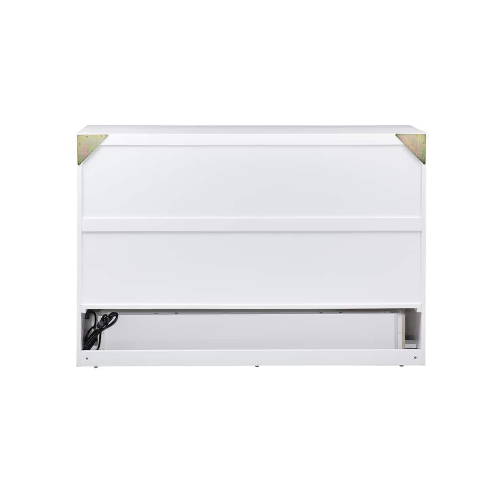 Murphy Bed Chest with Mattress & Charging Station - Space Saving Furniture for Small Rooms