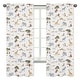 preview thumbnail 1 of 3, Jungle Animal 84in Window Treatment Curtain Panels Hunter Green Grey Black and White Safari Elephant Giraffe Lion Monkey Leopard