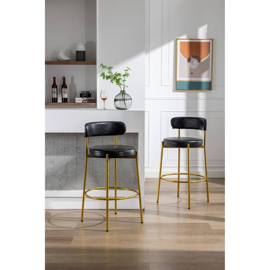 Modern Armless Bar Height Stool Chairs Set of 2