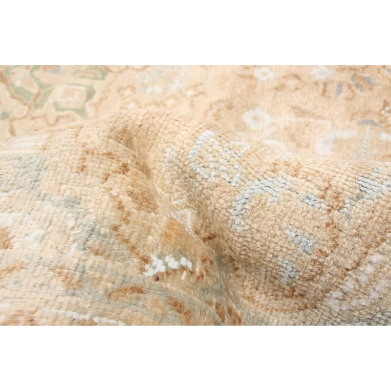 ECARPETGALLERY Hand-knotted Antalya Vintage Beige Wool Rug - 6'3 x 9'1