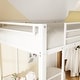preview thumbnail 7 of 15, White Twin Loft Bed with Desk and Built-in Wardrobe, Metal High Loft Bed with Storage Shelves, Clothes Rail,Built-in Curtains