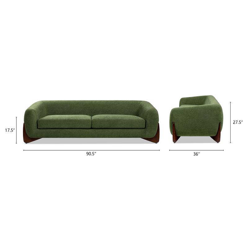 Alpine 90.5" Sherpa Upholstered Sofa