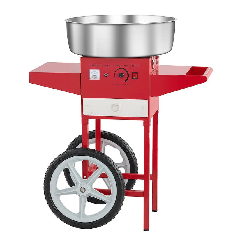 Stainless Steel 1000W Commercial Cotton Candy Machine with Temp Control - 32.24x20.47x37.6 inch