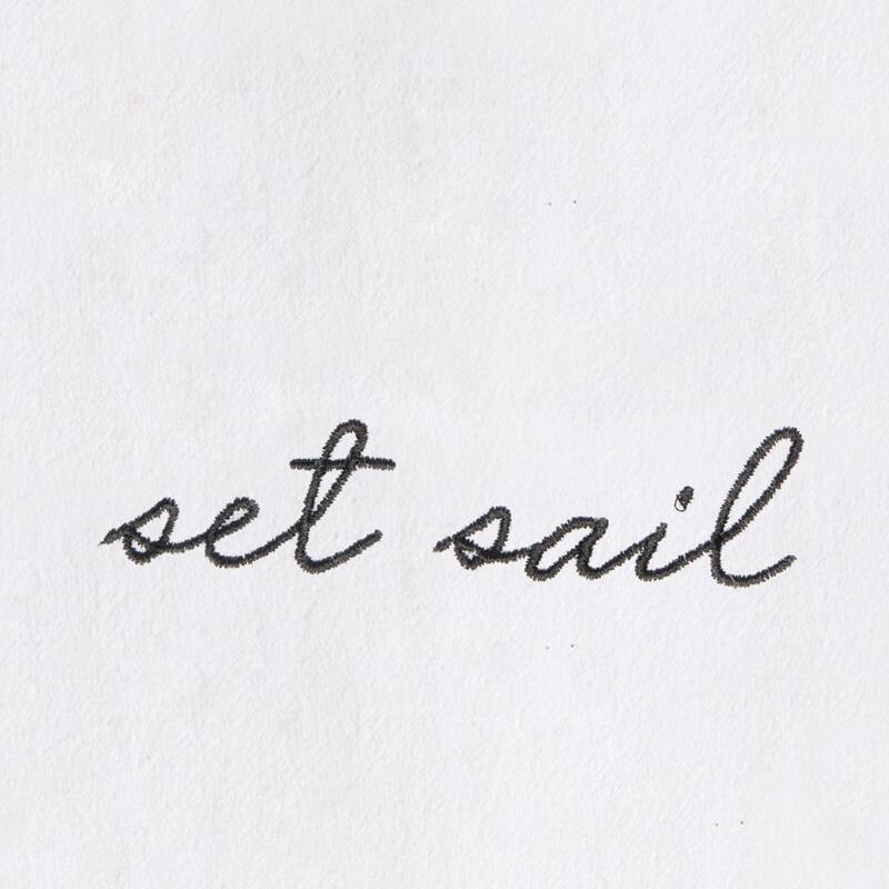 Sailboat French Knot Flour Sack Kitchen Towel