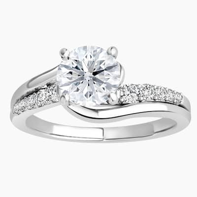 Auriya 14k Gold Round Lab Grown Wrap-Around Engagement Ring 1.00 to 5.00 ct. tw. (F-G, VS)