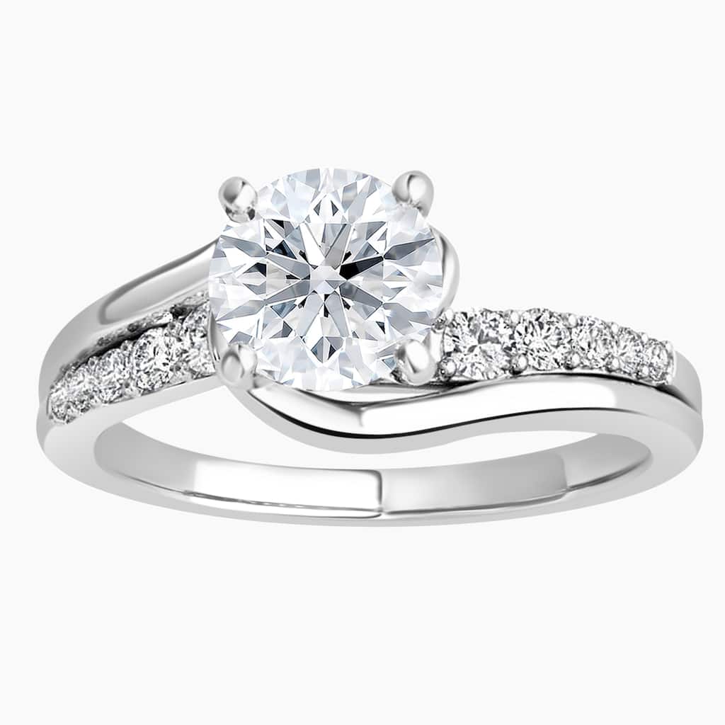 Auriya 14k Gold Round Lab Grown Wrap-Around Engagement Ring 1.00 to 5.00 ct. tw. (F-G, VS)