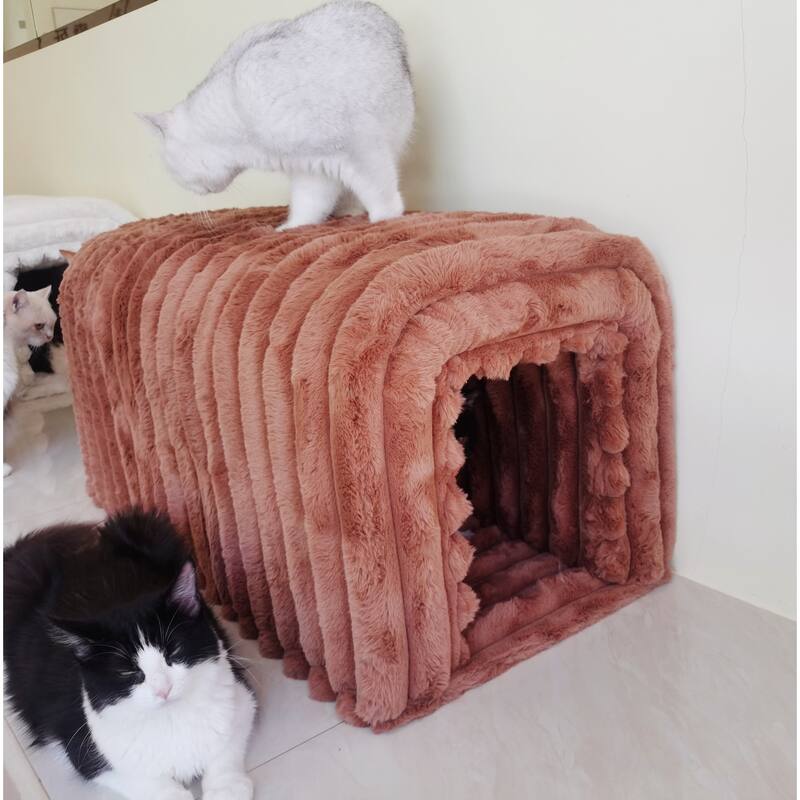Ottoman Storage Bench Pet Supplies Corduroy Bench Cat's nest to hide For the Living Room, Entryway and Bedroom