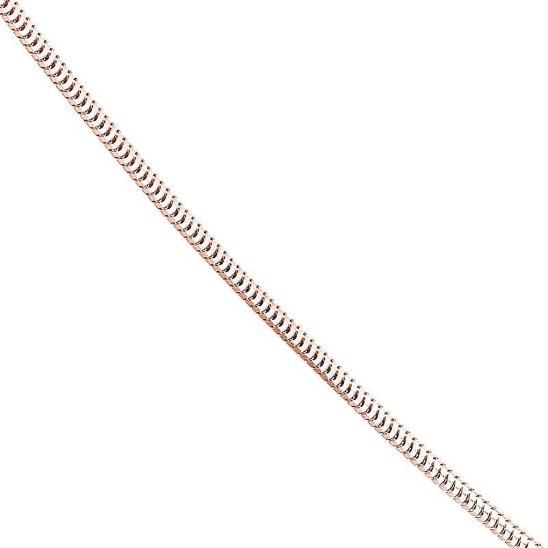 Curata 14k Rose Gold 1.4mm Lite Snake Chain Necklace (Lobster)