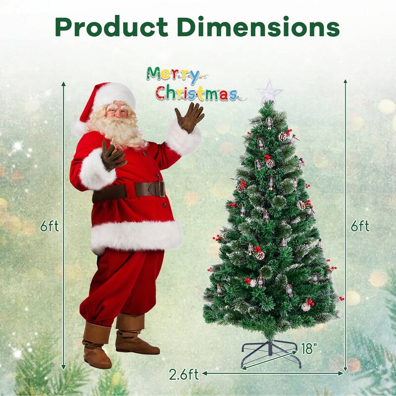 Gymax 5/6/7 FT Christmas Tree Artificial Xmas Tree w/ 8 Lighting Modes - See Details