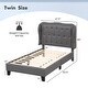 preview thumbnail 4 of 7, Button Tufted Twin Bed Frame with Wingback Headboard and Storage Space