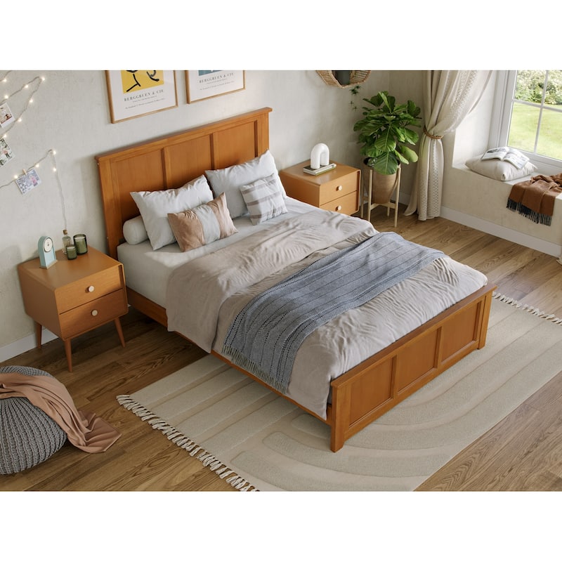 Madison Wood Low Profile Platform Bed with Matching Footboard