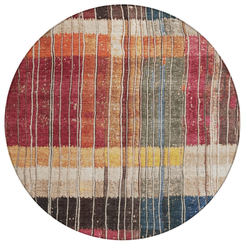 HomeRoots Striped Transitional Rectangle Outdoor Rug