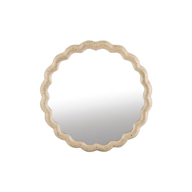 Small Scallop Textured Aluminum Wall Mirror - 19.75" - Antique Brass