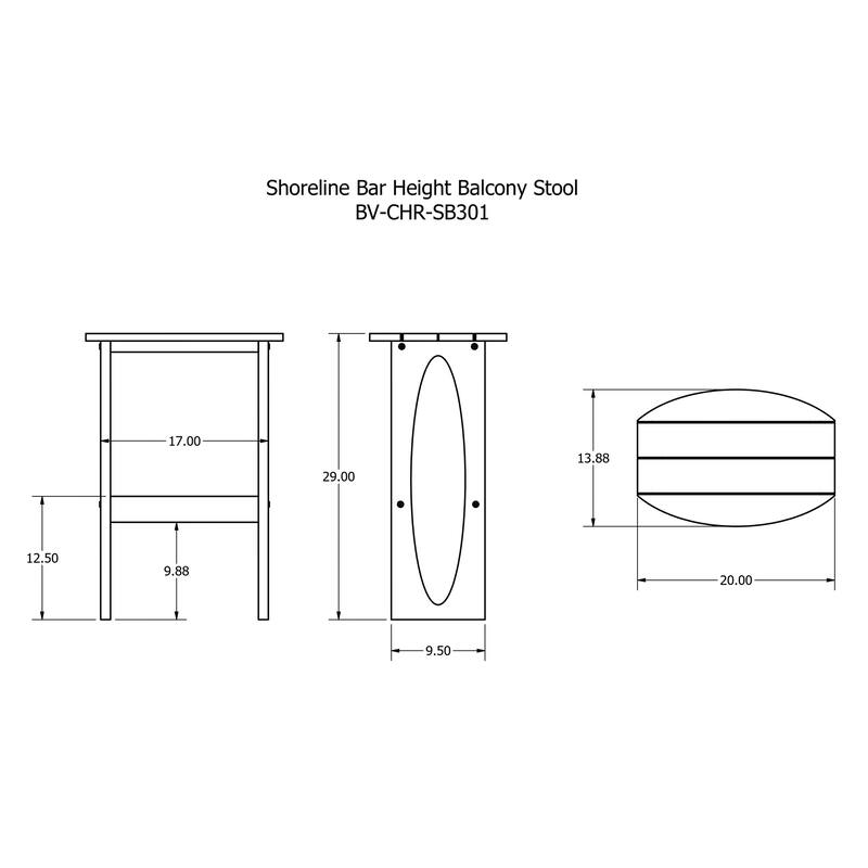 Shoreline Surfboard 3-Piece Bar Height Balcony Set