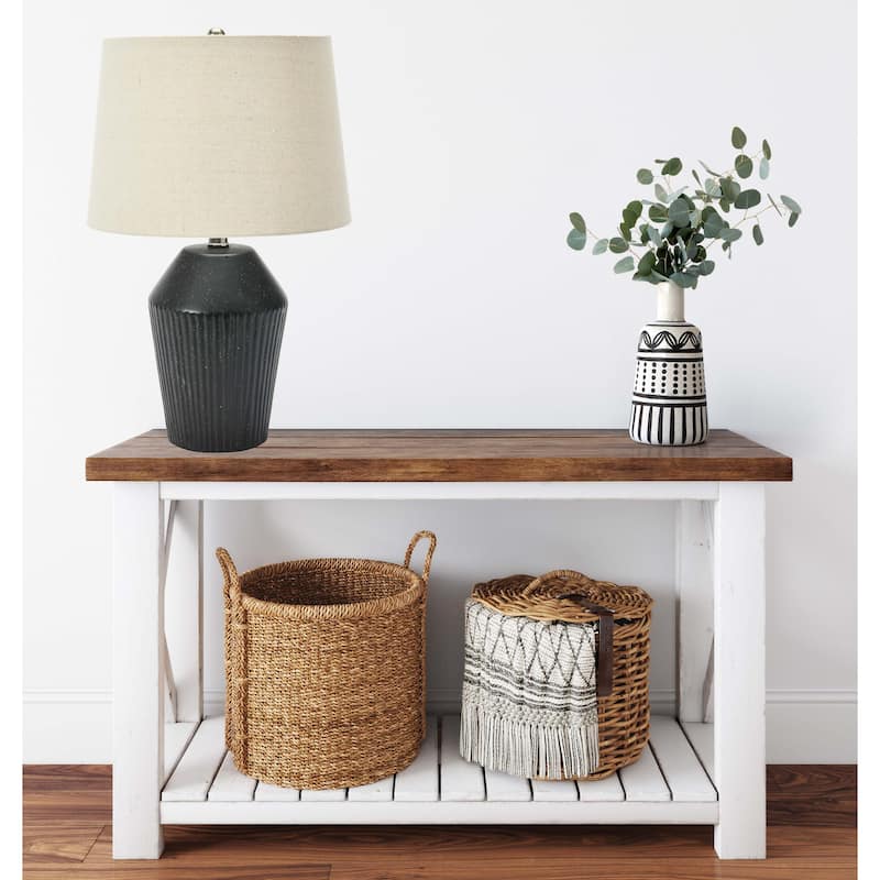 Stoneware Desk Lamp - 13.0"L x 13.0"W x 20.8"H