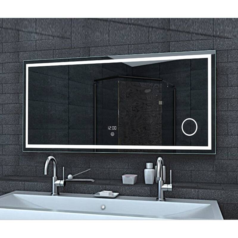 Miseno 56" W x 36" H Rectangular Frameless Wall Mounted Mirror with
