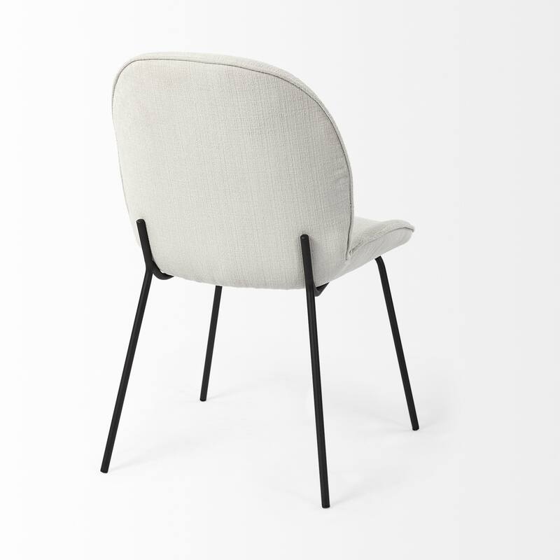 Set of 2 Upholstered Fabric Dining Side Chairs with Black Legs for Dining Room - 26” x 21” x 34”