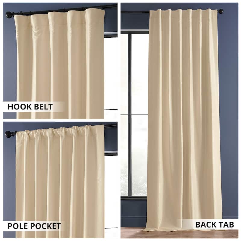 Exclusive Fabrics Textured Faux Dupioni Silk Thermal Blackout Curtains (1 Panel)