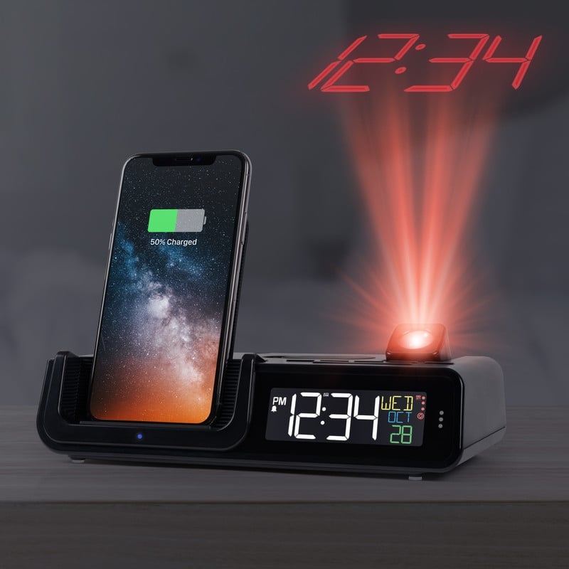 Wattz 2.0 Projection 10W Wireless Charging Alarm with Docking Station