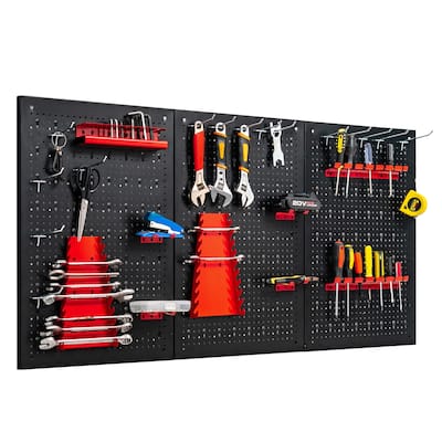 Costway Pegboard Wall Organizer Kit 4 ft.Metal Toolboard W/ 3 - See Details