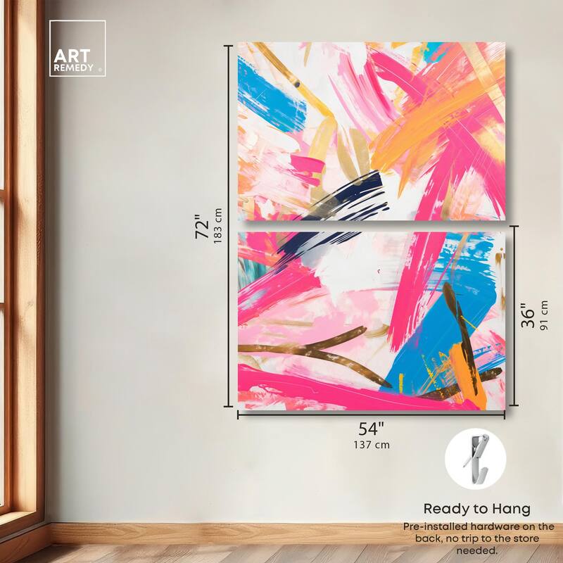 Language Spontaneity II Canvas Set of 2 by Art Remedy, Gallery Wrapped