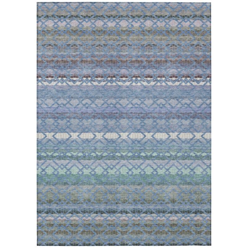 Machine Washable Indoor/ Outdoor Cabo Stripe Chantille Rug