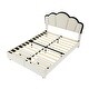 preview thumbnail 13 of 28, Beige Full Upholstered Bed with LED and Two Drawers