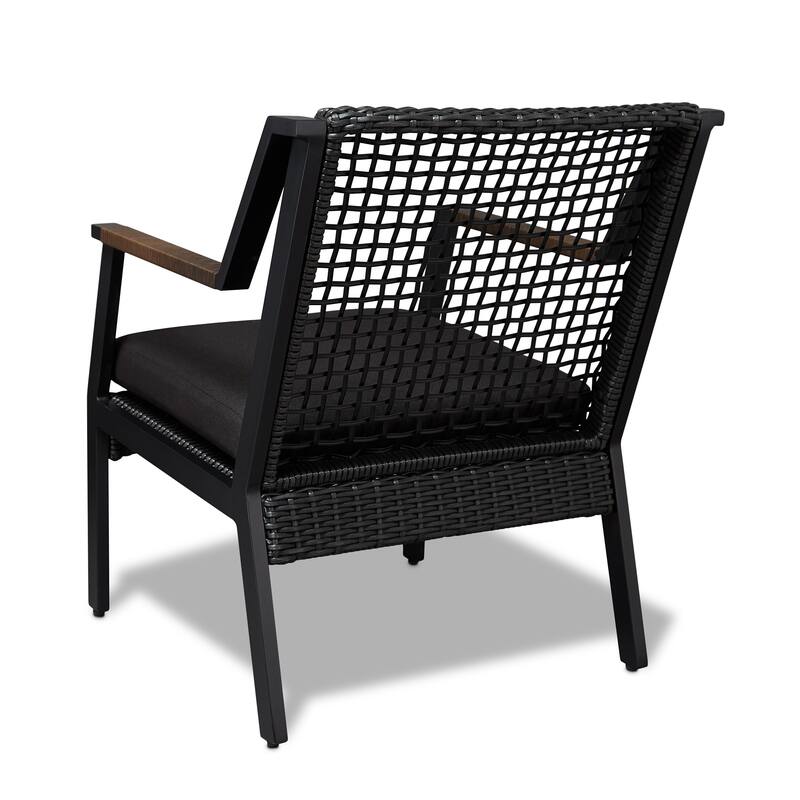 Calvin 25.25" Chair Set of two Black by Real Flame