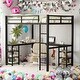 preview thumbnail 2 of 7, Full Metal Loft Bed with Desk and Shelves, L-Shaped Frame with Guardrails in Black