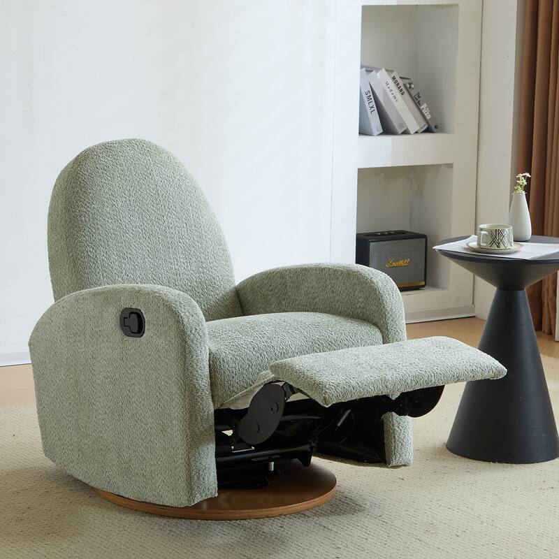 Roomfitters 360 Swivel Glider Recliner Chair, Modern Cozy Upholstered Accent Seating