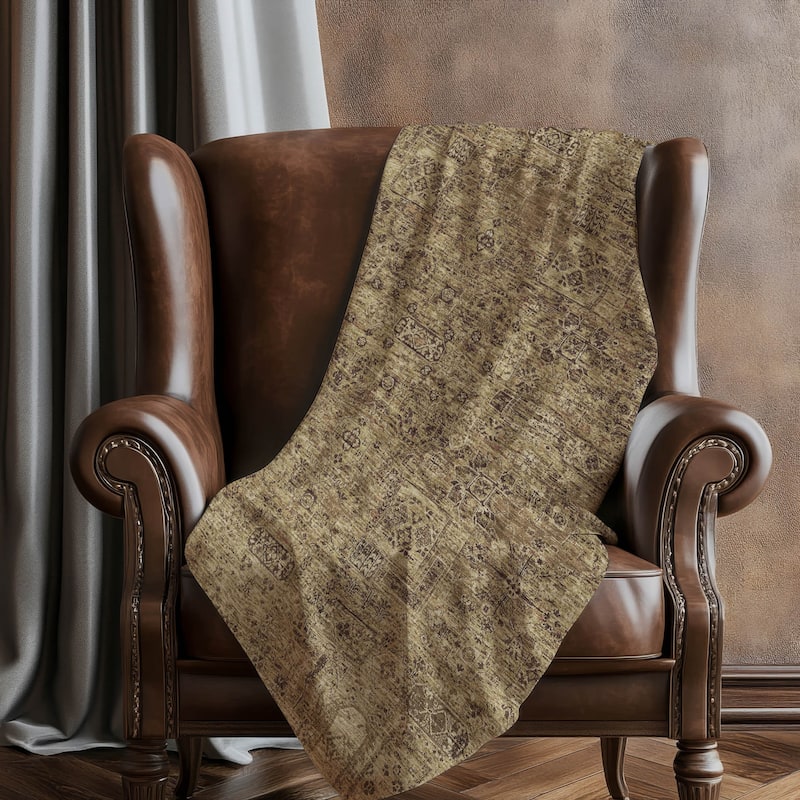Premium Machine Washable Traditional Moroccan Sherpa Throw Blanket