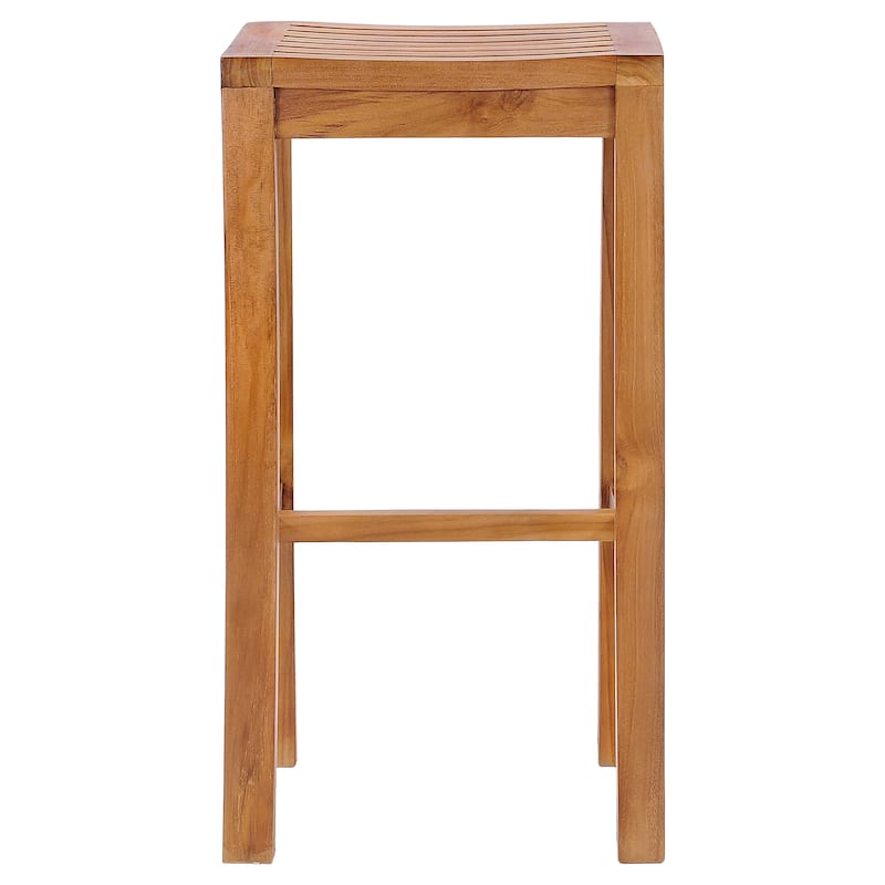 Chic Teak Santa Monica Teak Wood Indoor/ Outdoor Bar Stool, 30 inch