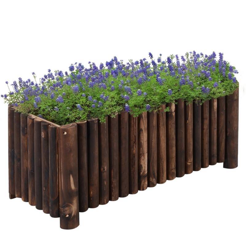 Natural Fir Wood Garden Planter Box 39 Inch Raised Bed for Vegetables Herbs and Flowers - 39.25" L x 16" W x 15.75" H
